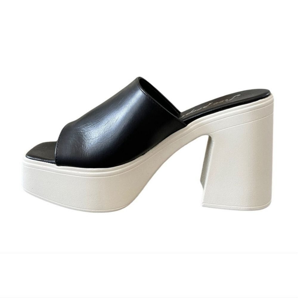 FREE PEOPLE 'Zoe' Platform Slide Sandal in Black Size 10 - Picture 6 of 9